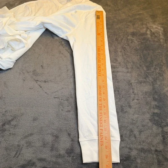 J Crew Washed Long Sleeve T Shirt Mens Large White Cotton Crew Neck Casual - Picture 8 of 9